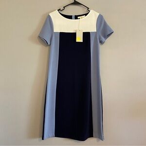 Boden Jeanette Ottoman Dress Color Block Dress In Blue/White -6R